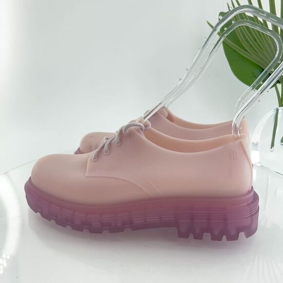 Melissa Melissa Bass Ad Oxford Sneaker Size 9 Pink Rubber Chunky Platform Shoe - Picture 7 of 16